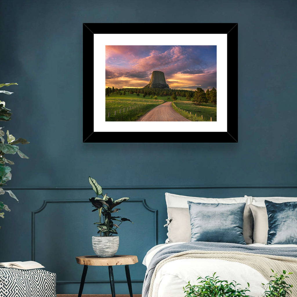 Devils Tower at Sunset Wall Art