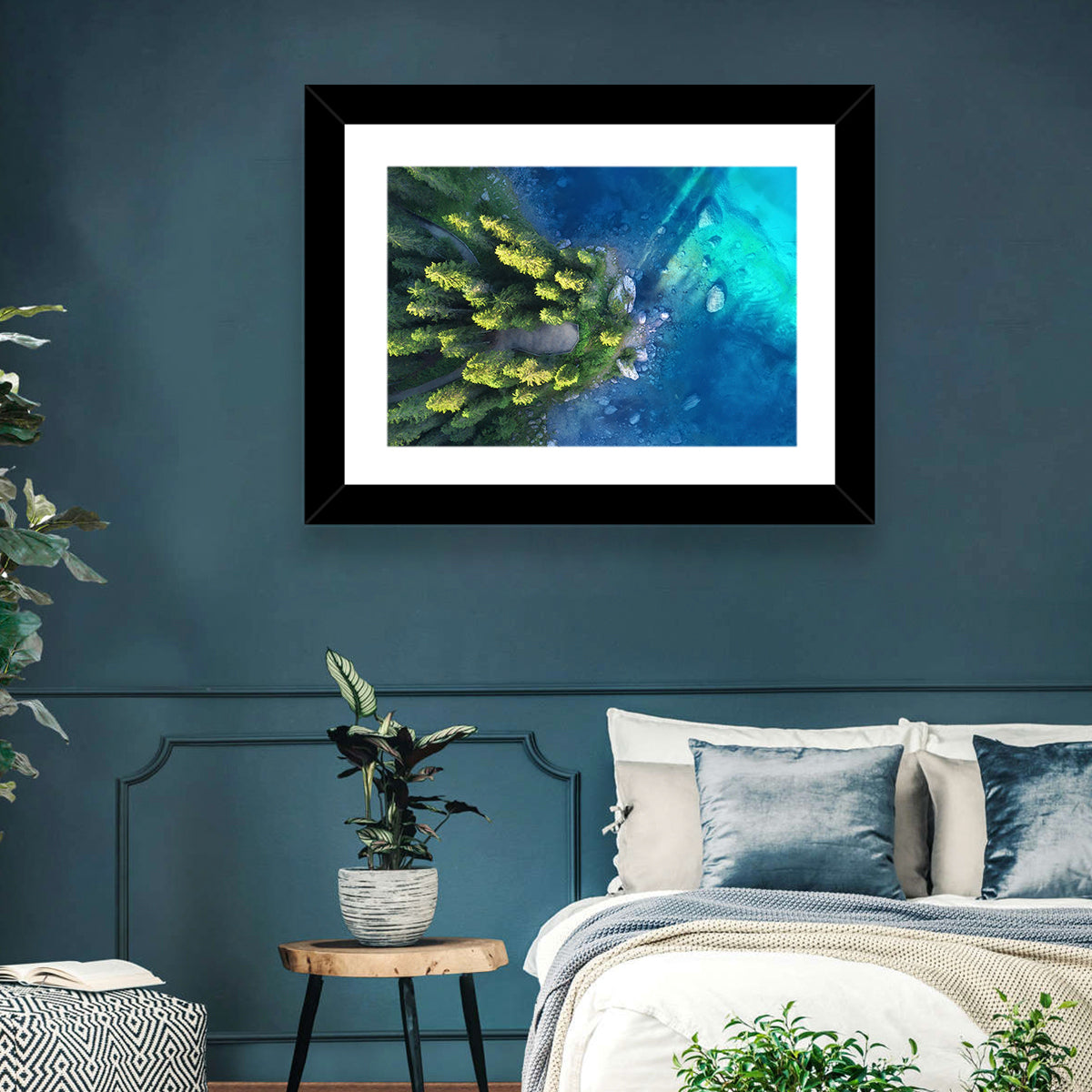 Winding Forest Path by Turquoise Lake Wall Art
