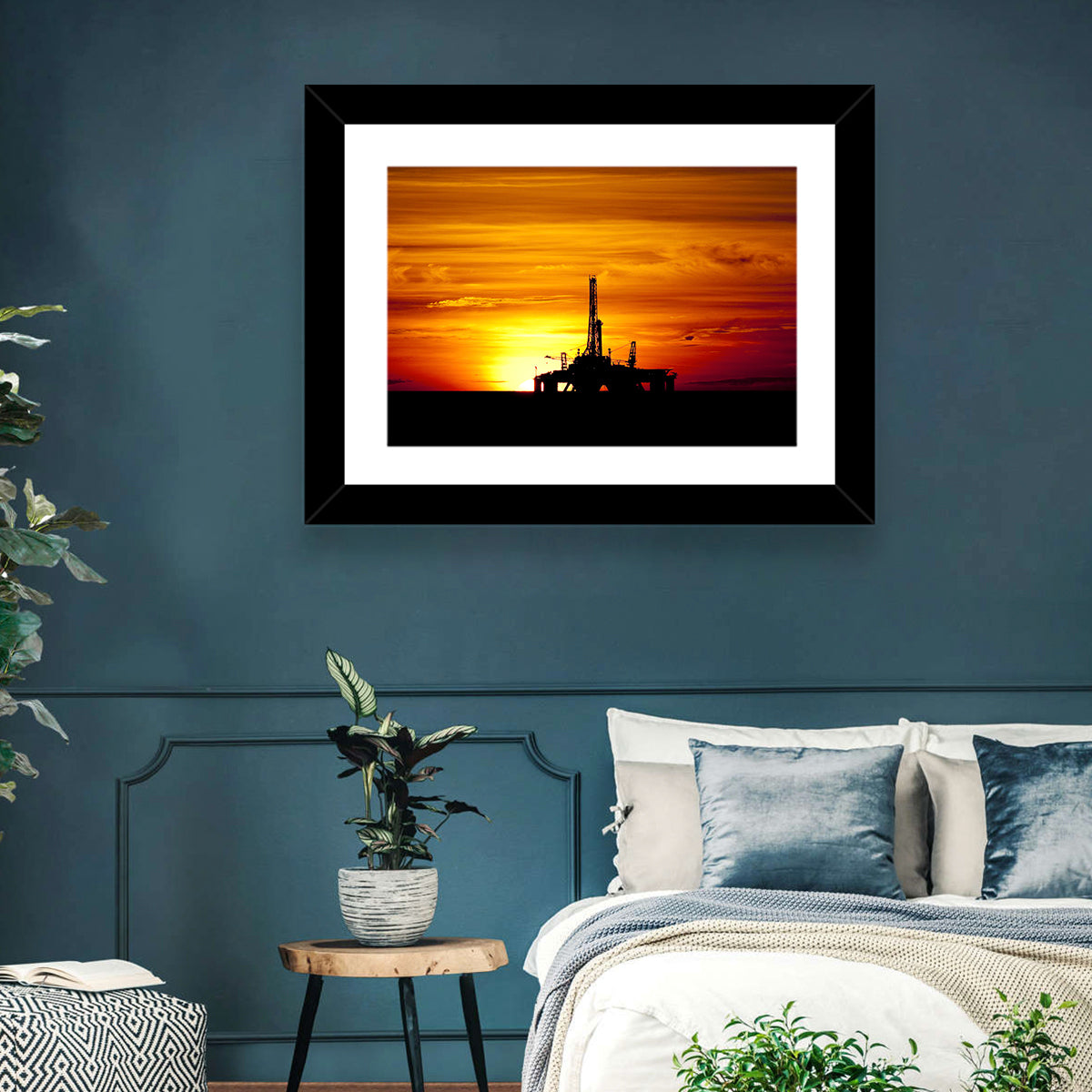 Oil Rig Sunset Wall Art