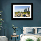 Chicago Expressway Toward Downtown Skyline Wall Art