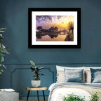 Dutch Canal House at Sunset Wall Art