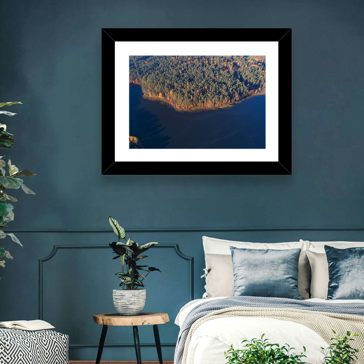 Lake Dolysets Aerial View Wall Art in a room, landscape