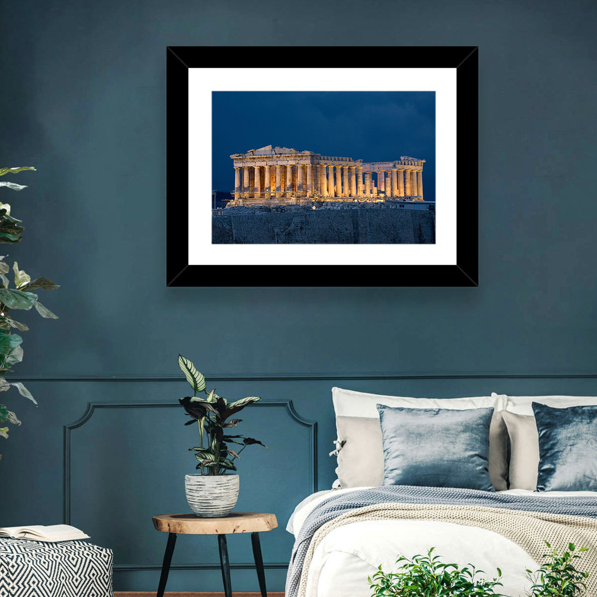 Illuminated Parthenon at Night Wall Art