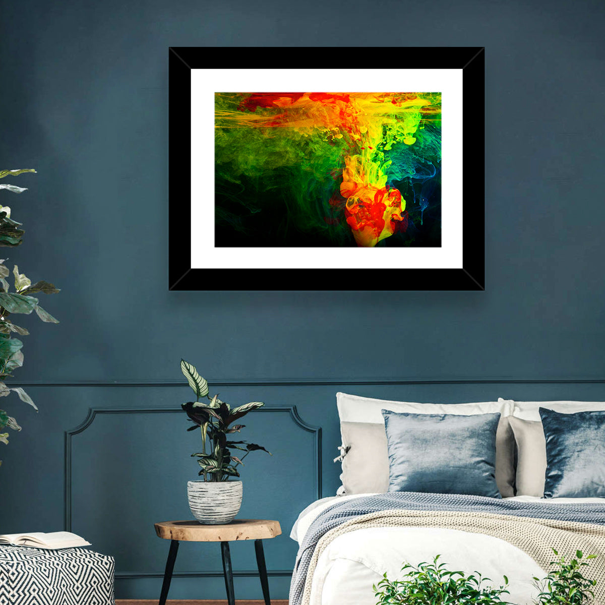 Dynamic Ink Plumes Abstract Wall Art