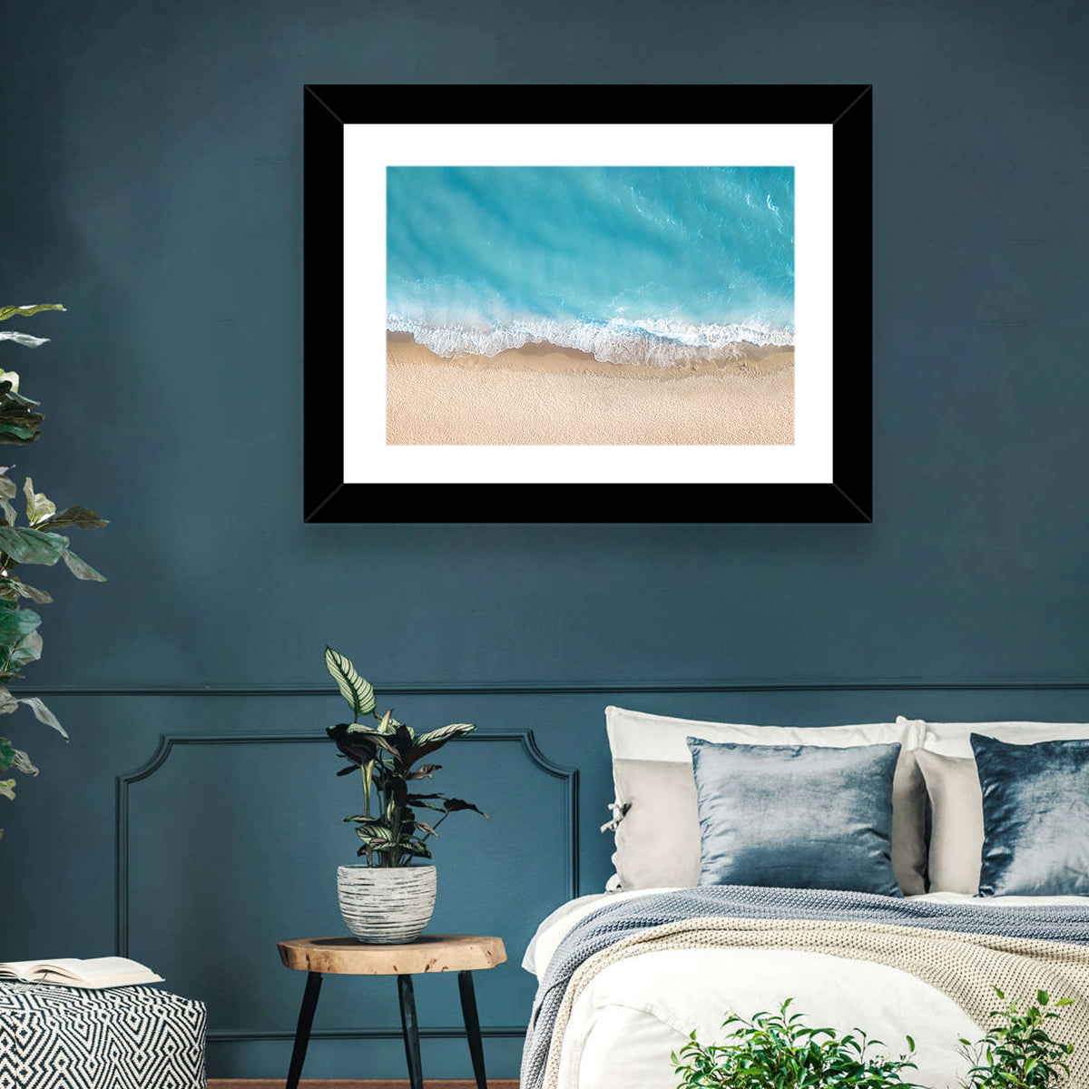 Top-down Turquoise Beachscape Wall Art