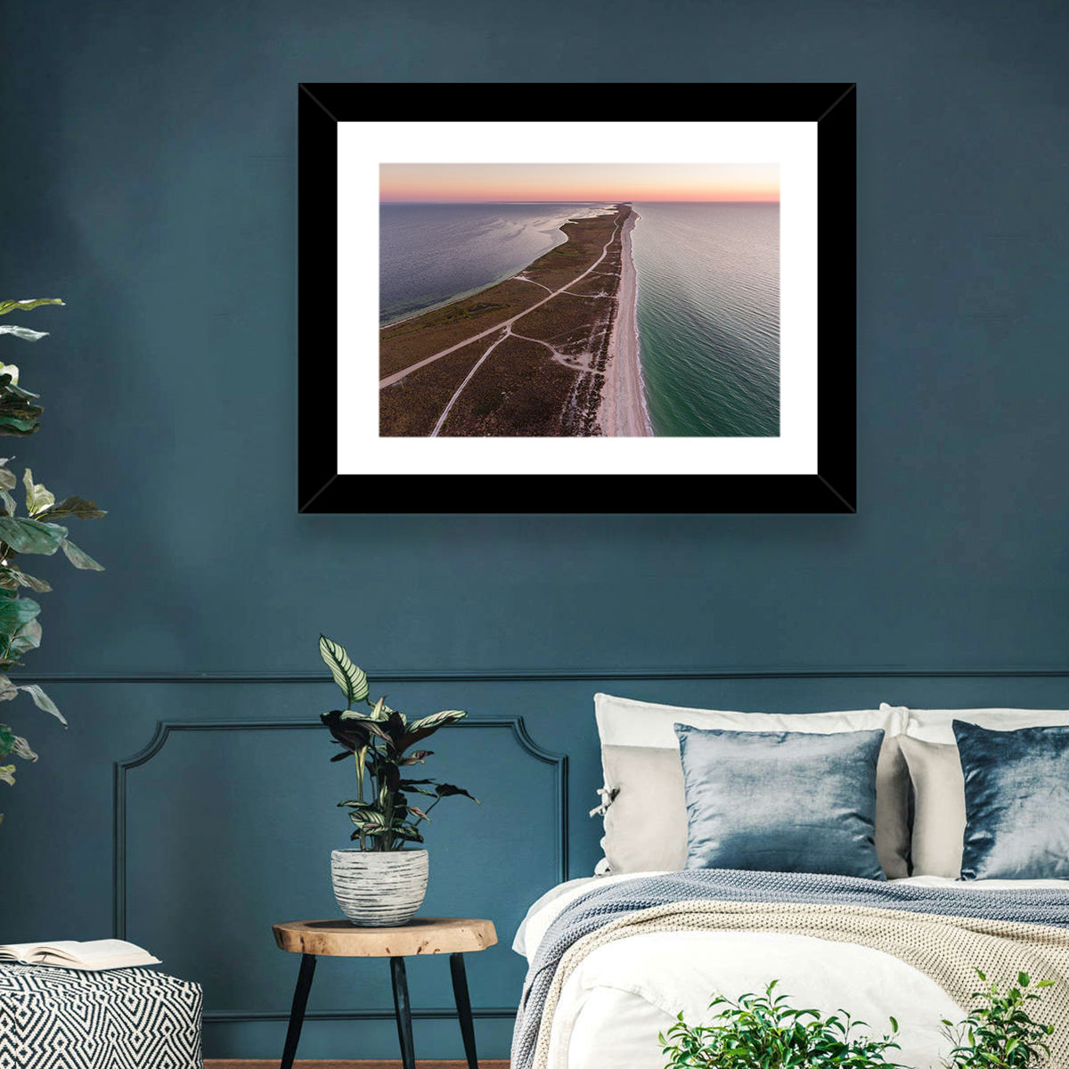 Byriuchyi Island Coastline Wall Art in a room, landscape