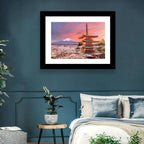Chureito Pagoda and Mount Fuji at Sunset Wall Art