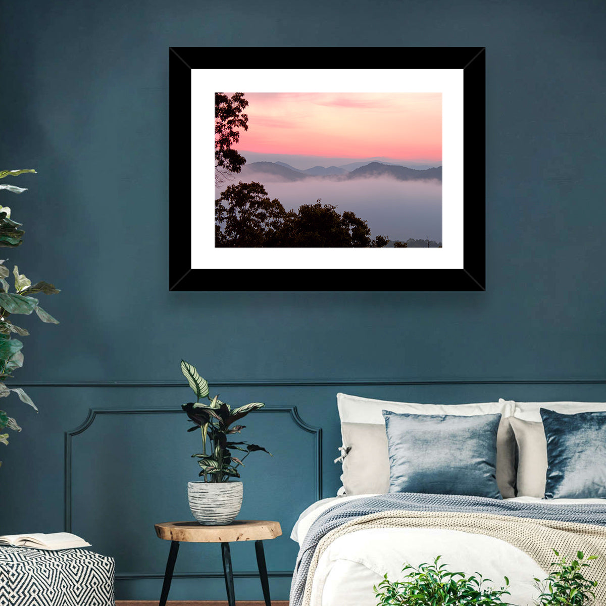 Smogy Foothills Dawn Wall Art in a room, landscape