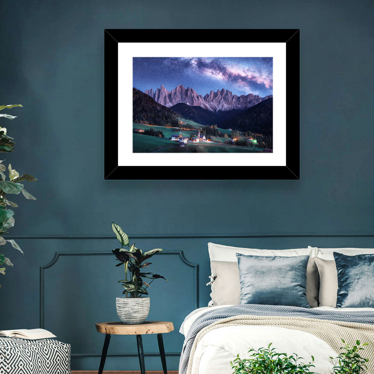 Santa Maddalena Night Sky Wall Art in a room, landscape