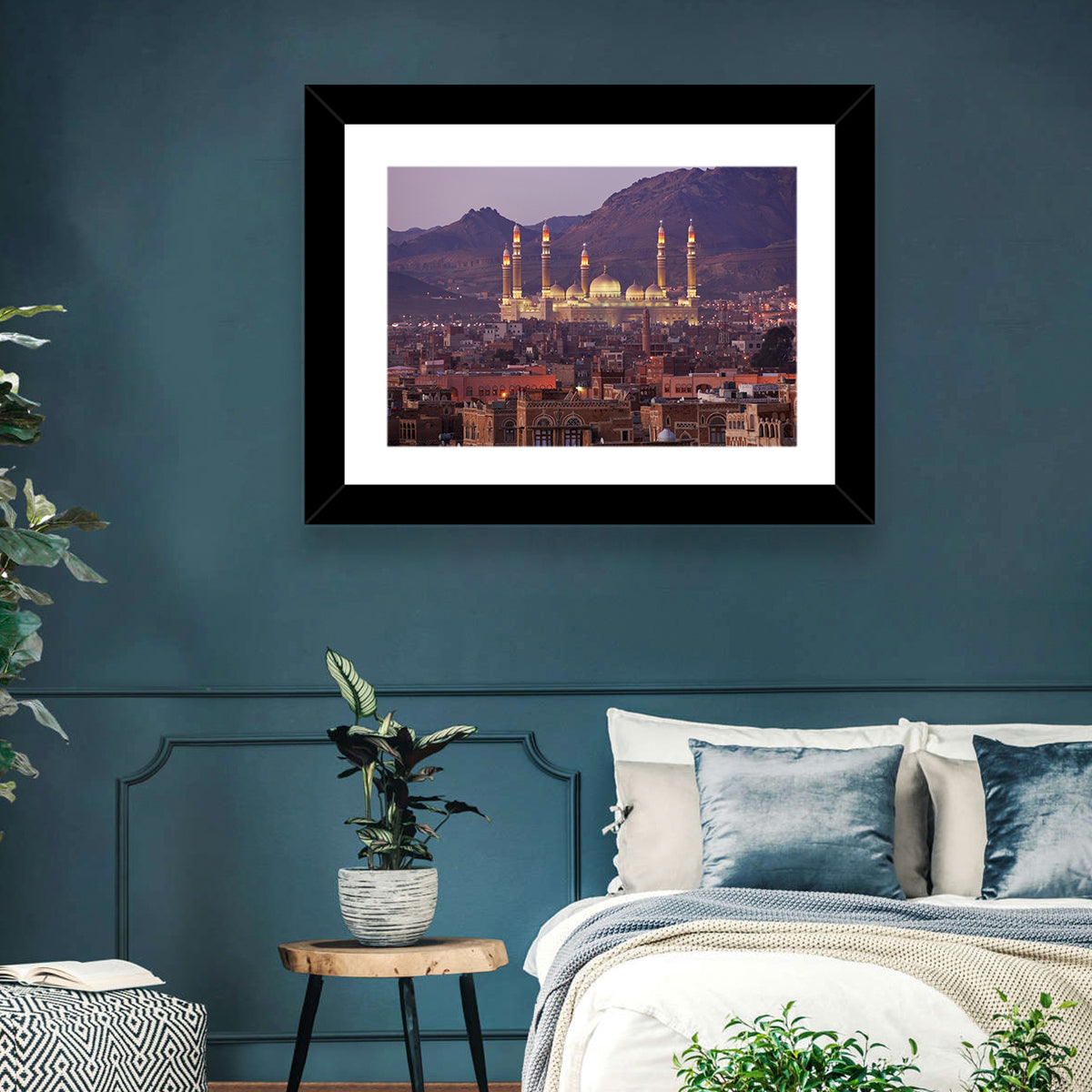 Al-saleh Mosque at Dusk Wall Art in a room, landscape