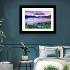 Misty Mountain Valley at Twilight Wall Art