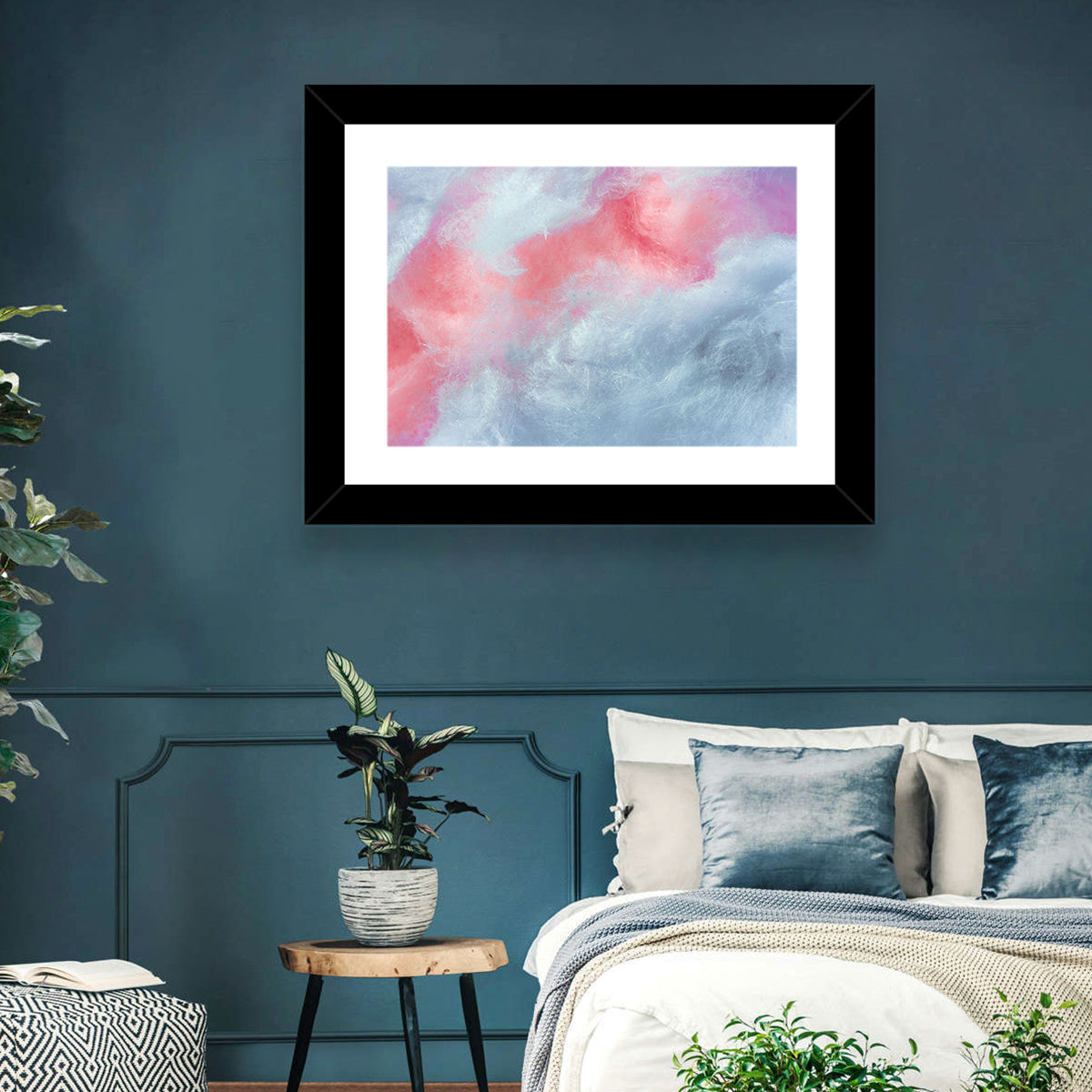 Spun Sugar Abstract Wall Art in a room, landscape