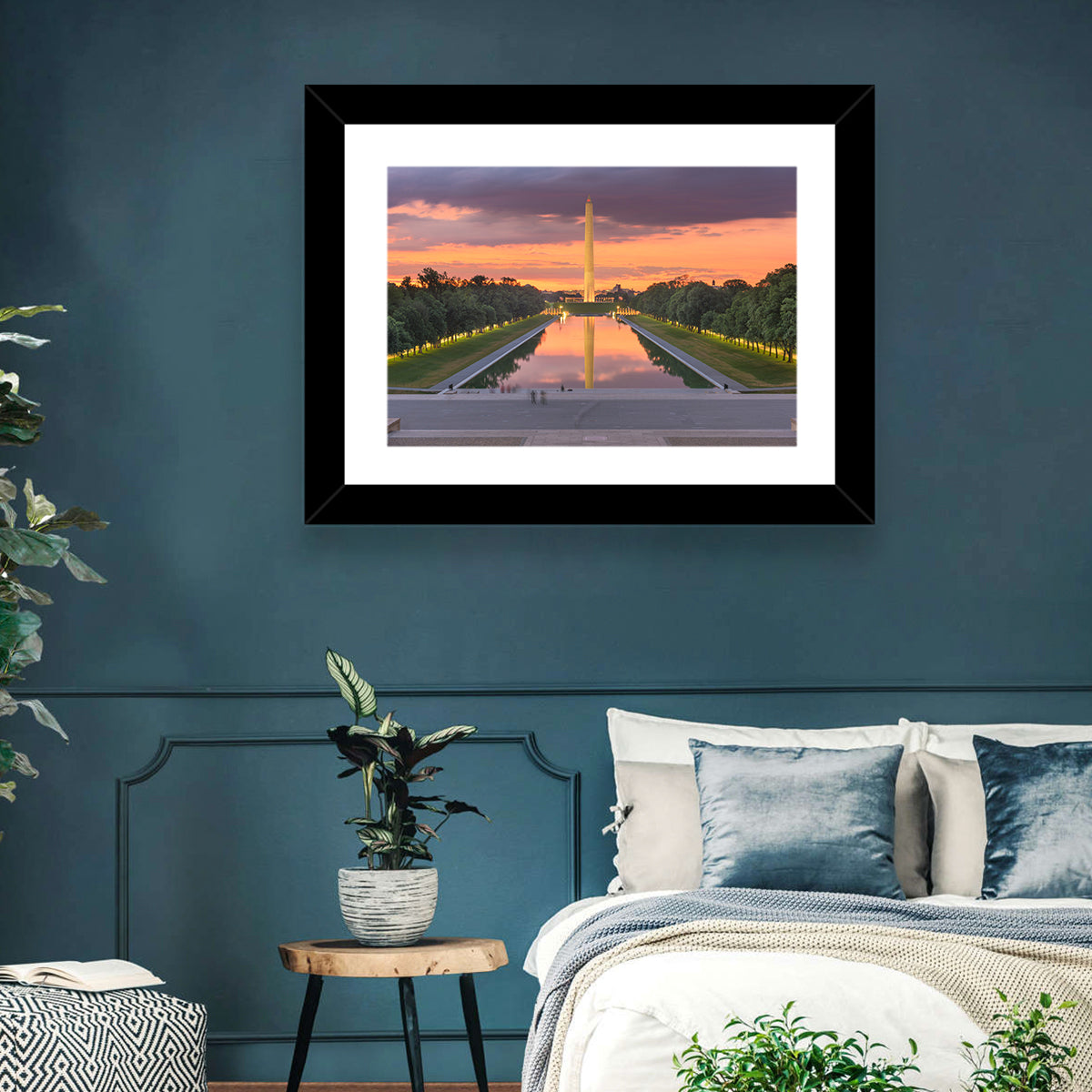 Washington Monument at Dusk Wall Art in a room, landscape