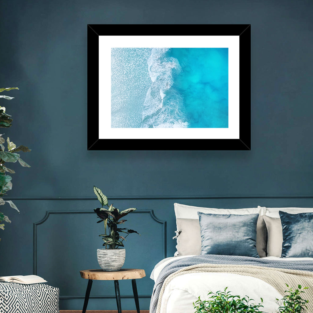 Turquoise Aerial Ocean Waves Wall Art