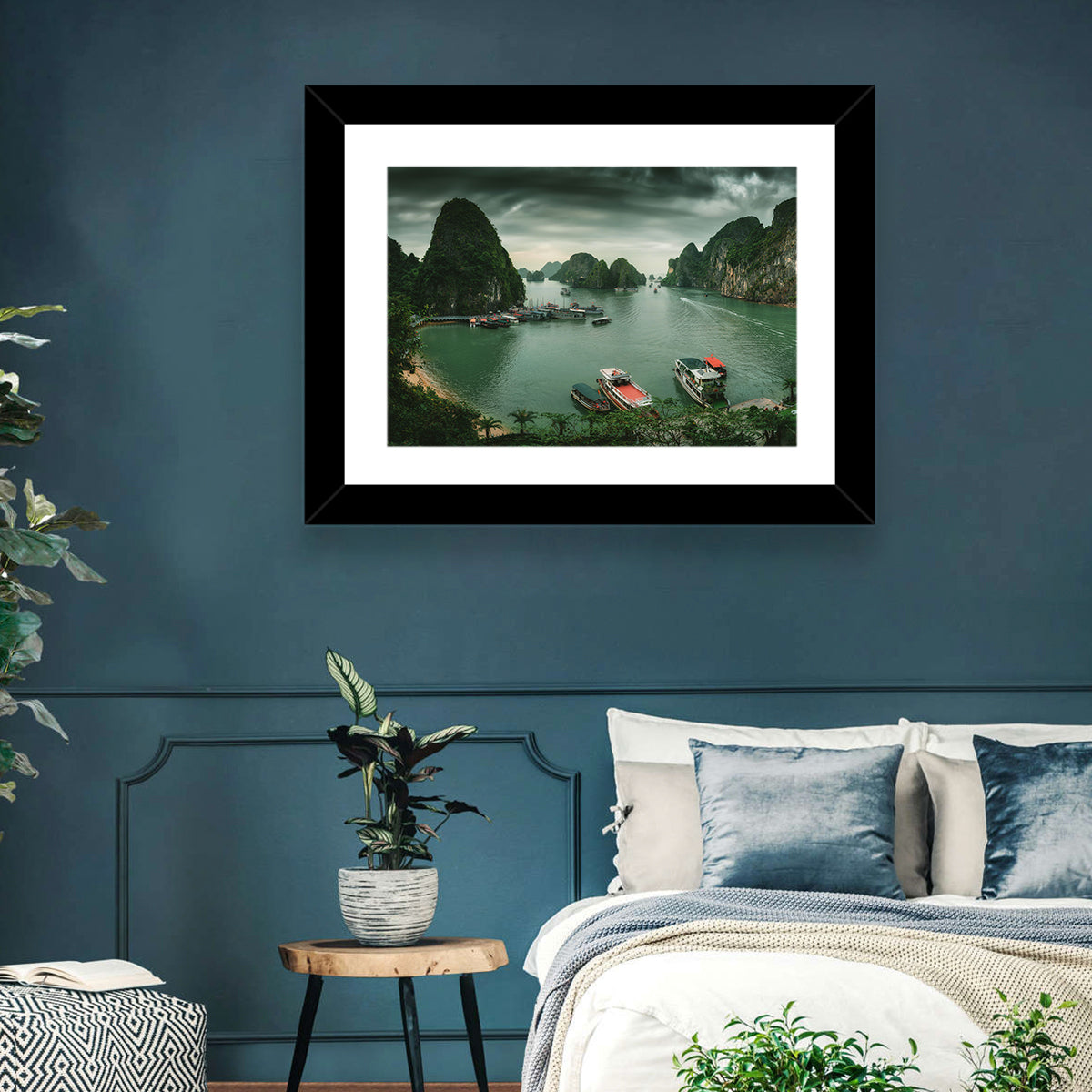 Ha Long Bay Vista Wall Art in a room, landscape