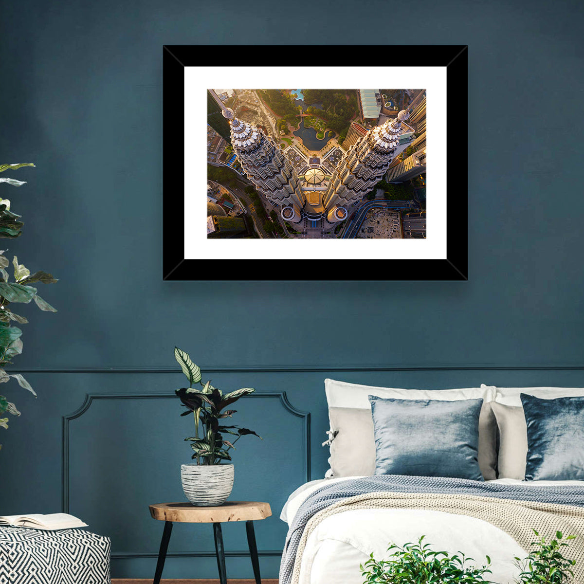 Petronas Twin Towers Kuala Lumpur Golden Hour Wall Art in a room, landscape