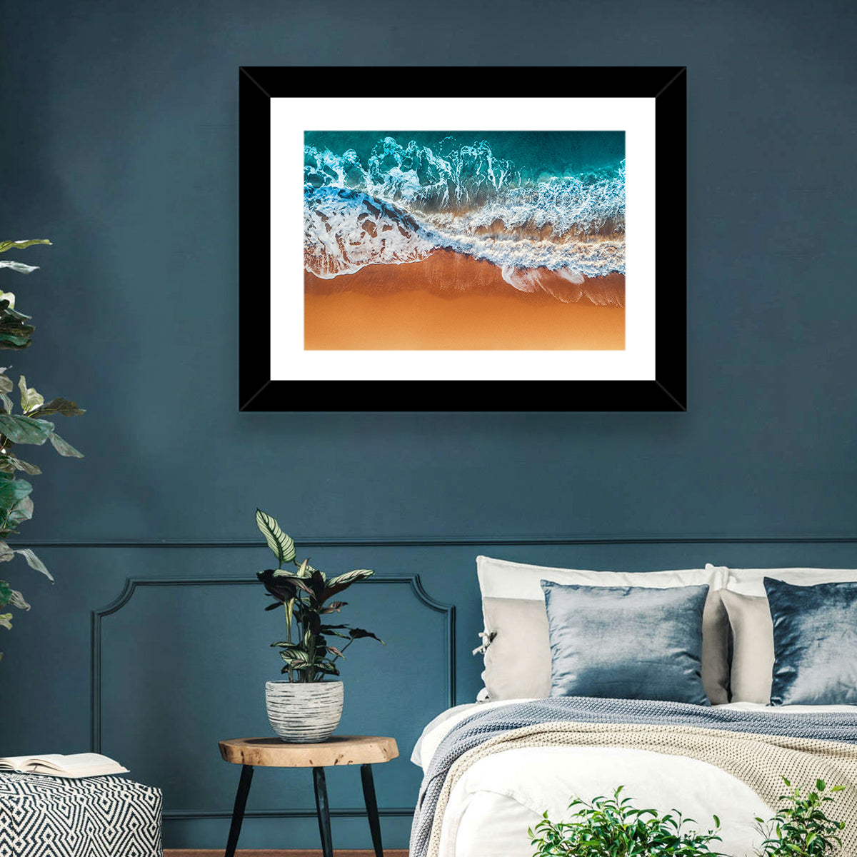 Aerial Beach Waves Wall Art