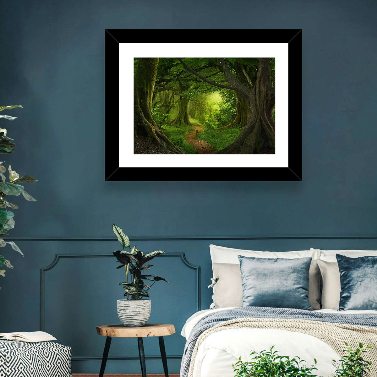 Tropical Forest Path Wall Art in a room, landscape