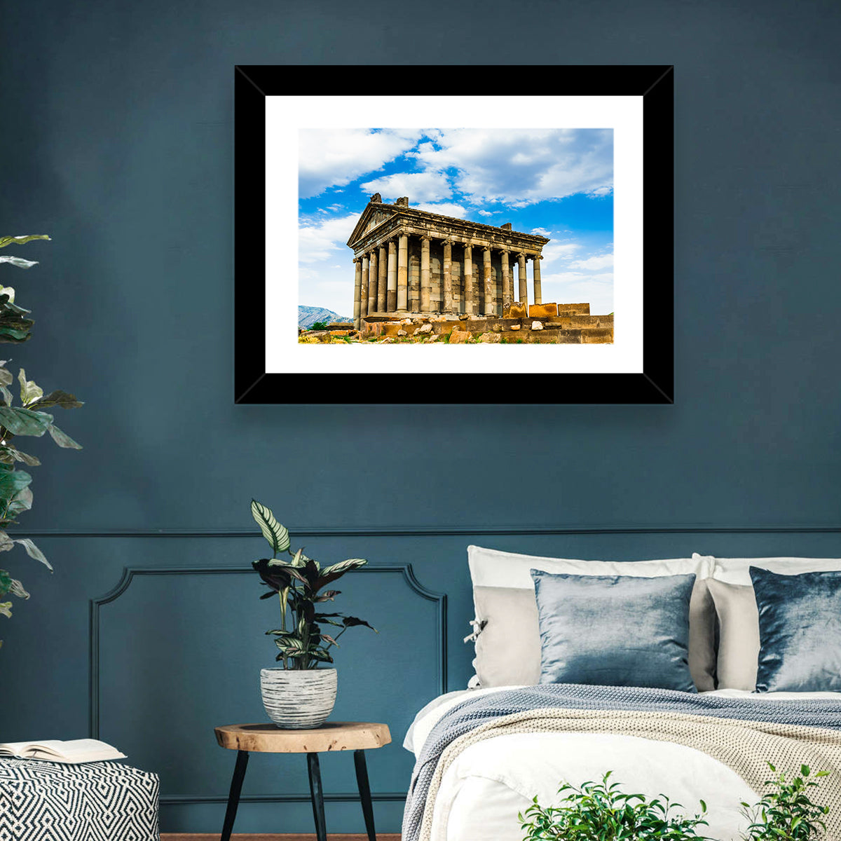 Temple of Garni Vintage Landscape Wall Art in a room, landscape
