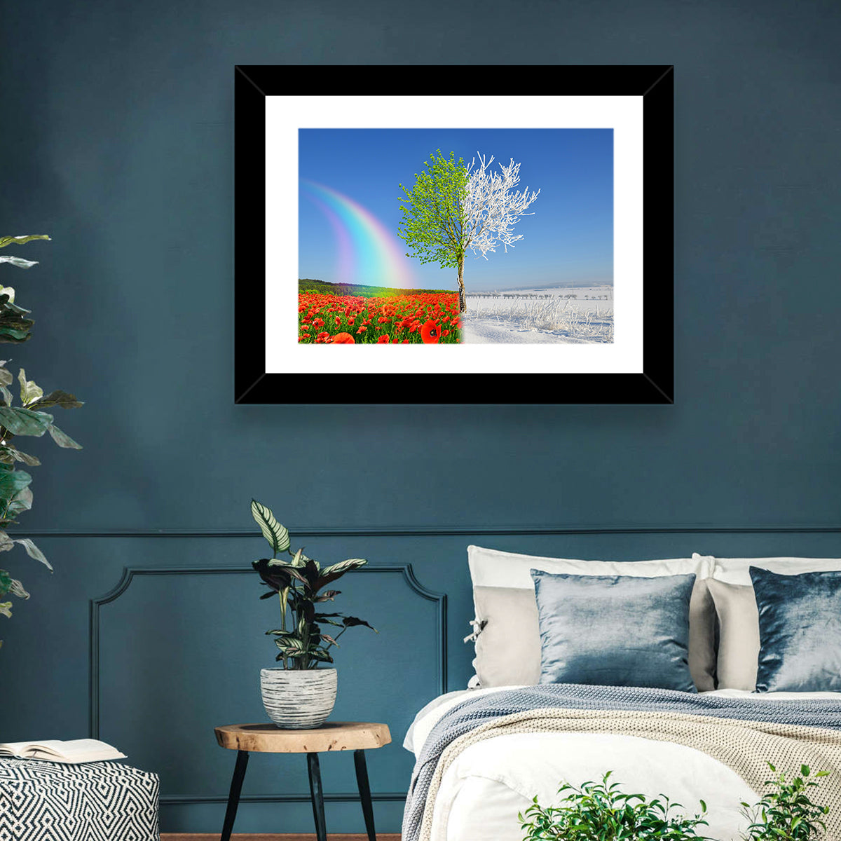 Seasonal Split Landscape Wall Art in a room, landscape