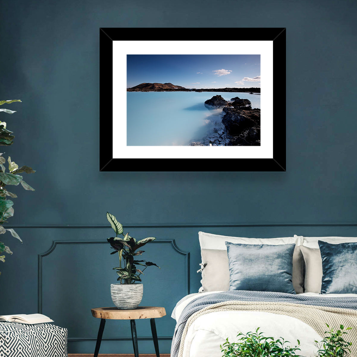 Blue Lagoon in Grindavík, Iceland Wall Art in a room, landscape