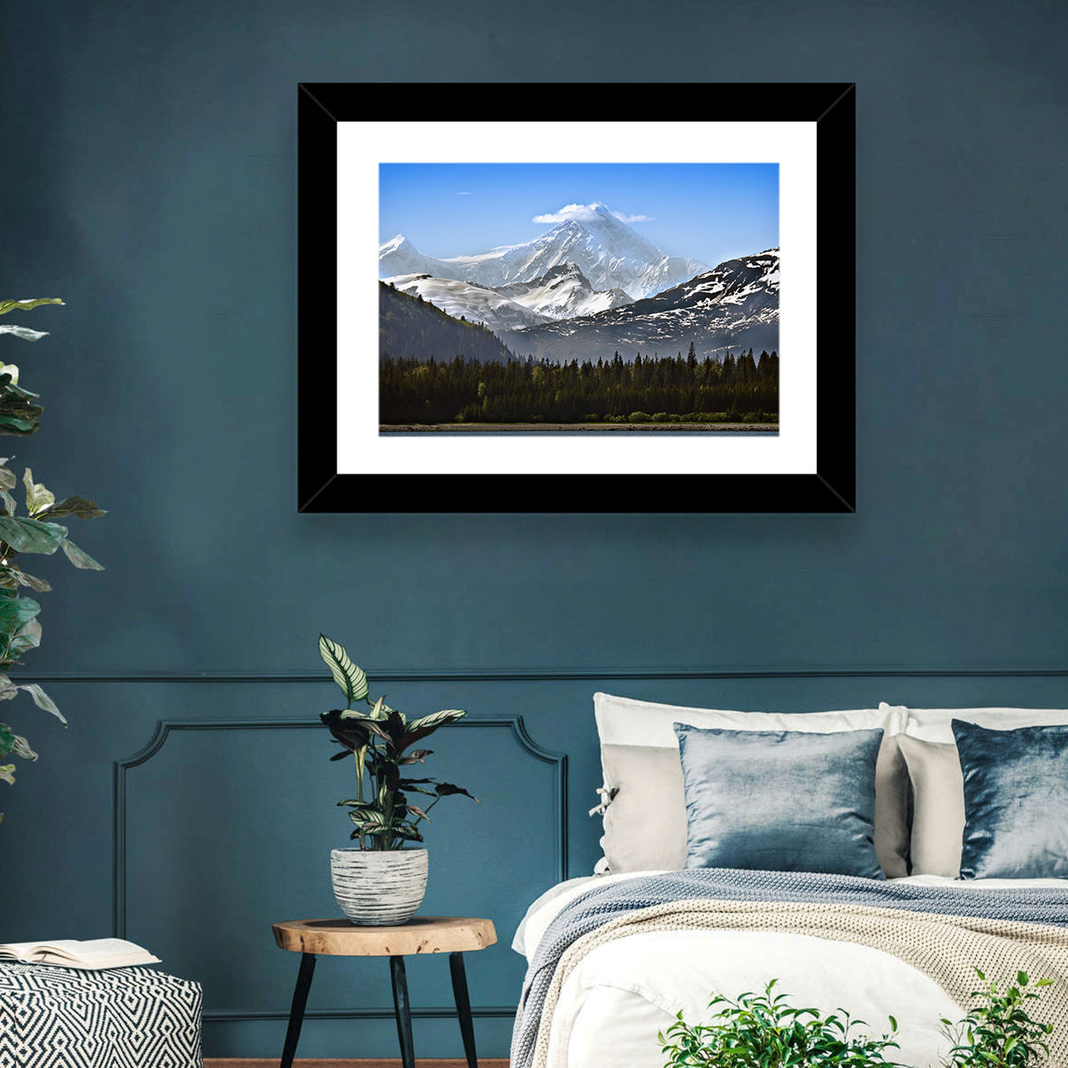 Glacier Bay Snow-capped Peak Wall Art in a room, landscape