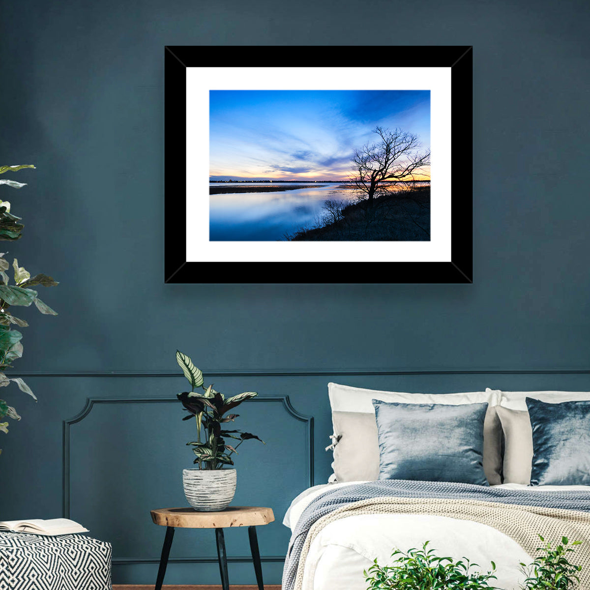 Lake Bemidji Twilight Wall Art in a room, landscape