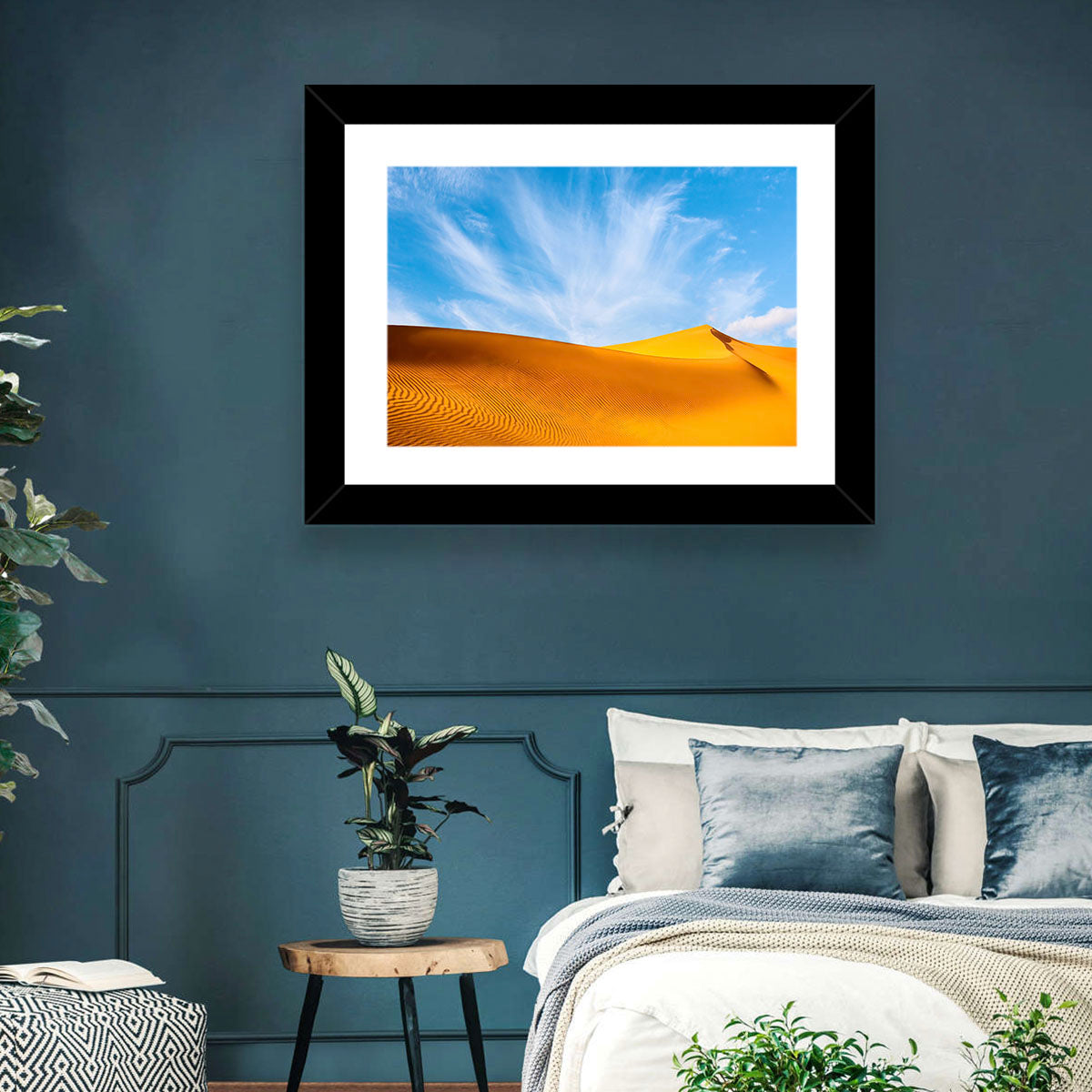 Rippled Sahara Dunes Wall Art in a room, landscape