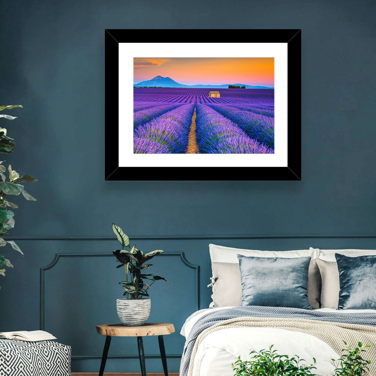Valensole Lavender Fields at Sunset Wall Art