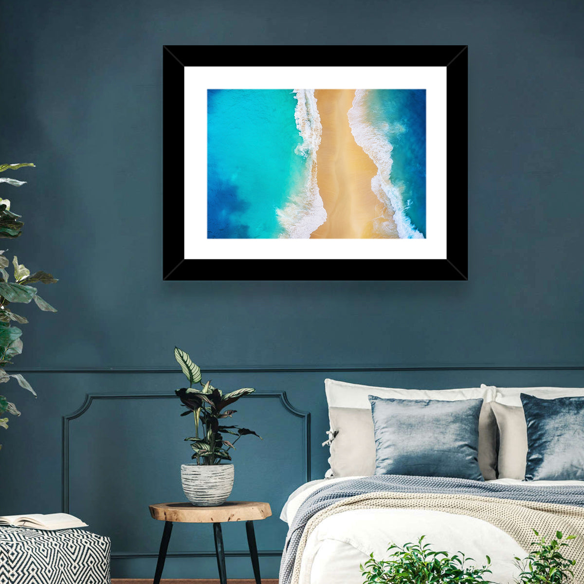 Nusa Penida Turquoise Beach Wall Art in a room, landscape