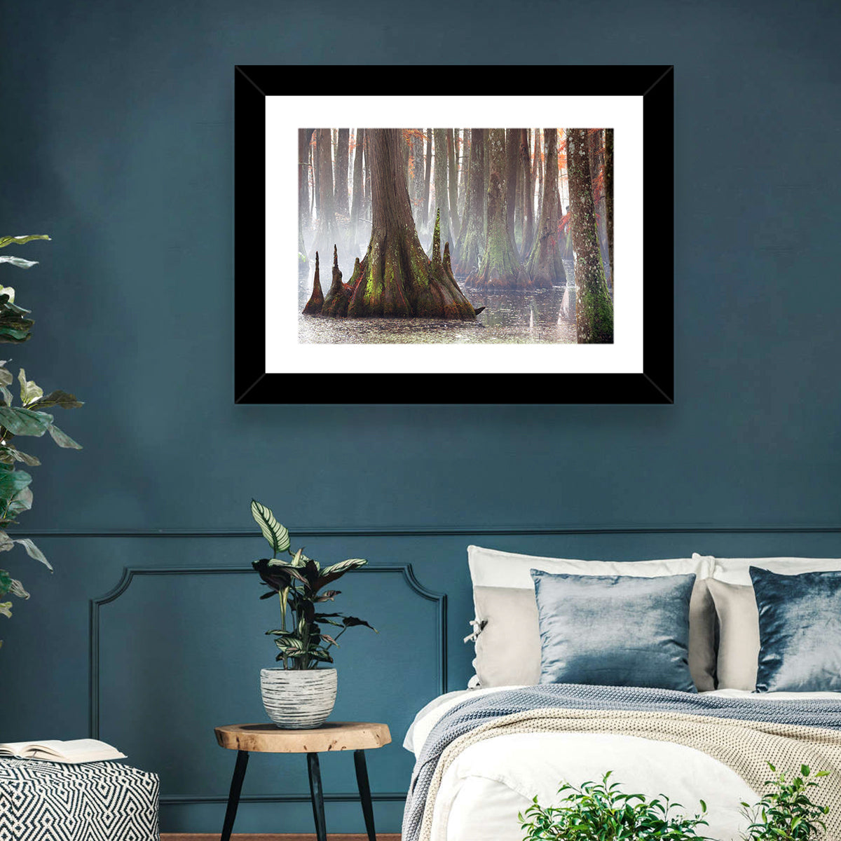 Chicot State Park Morning Fog Wall Art in a room, landscape