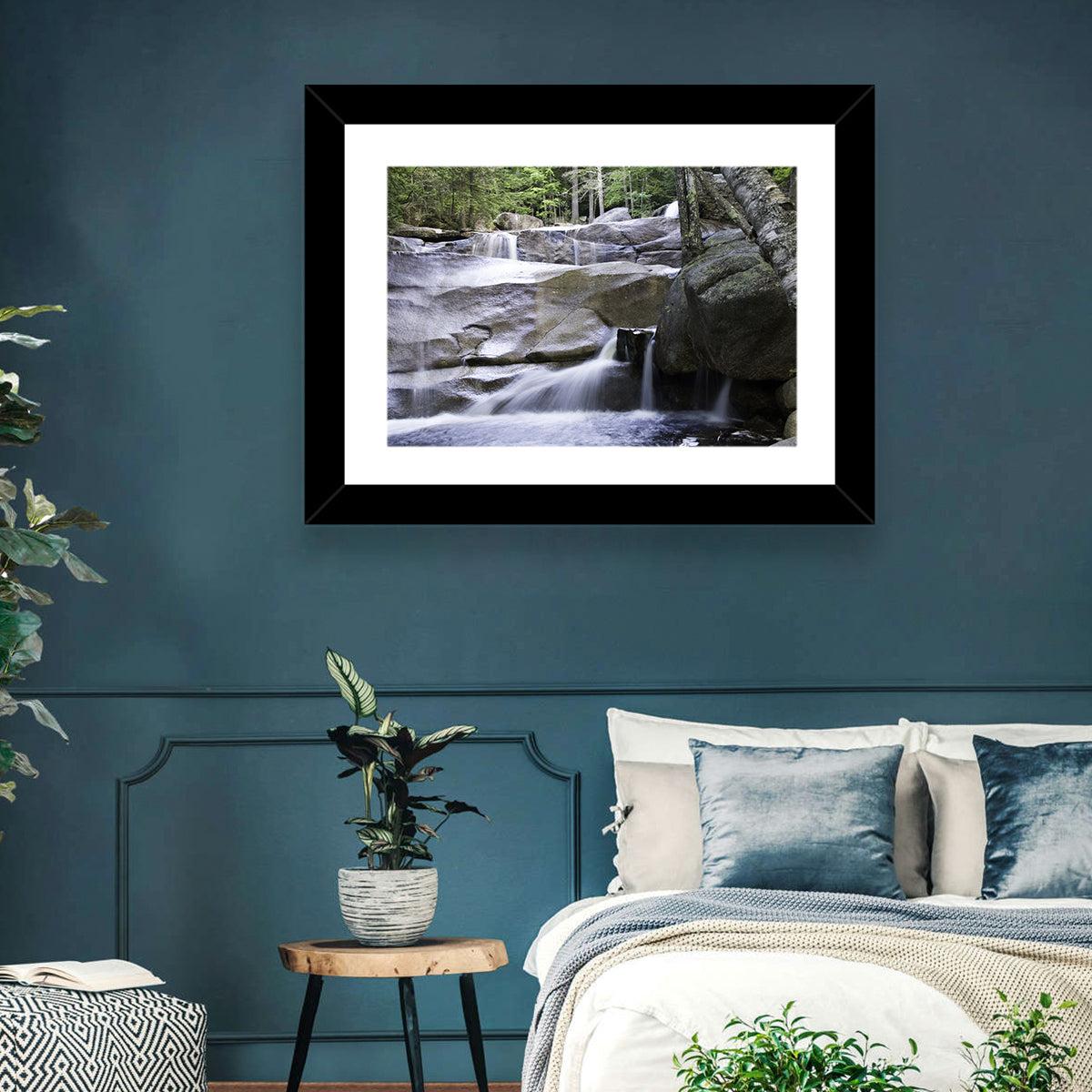 Diana's Baths Waterfall Wall Art in a room, landscape