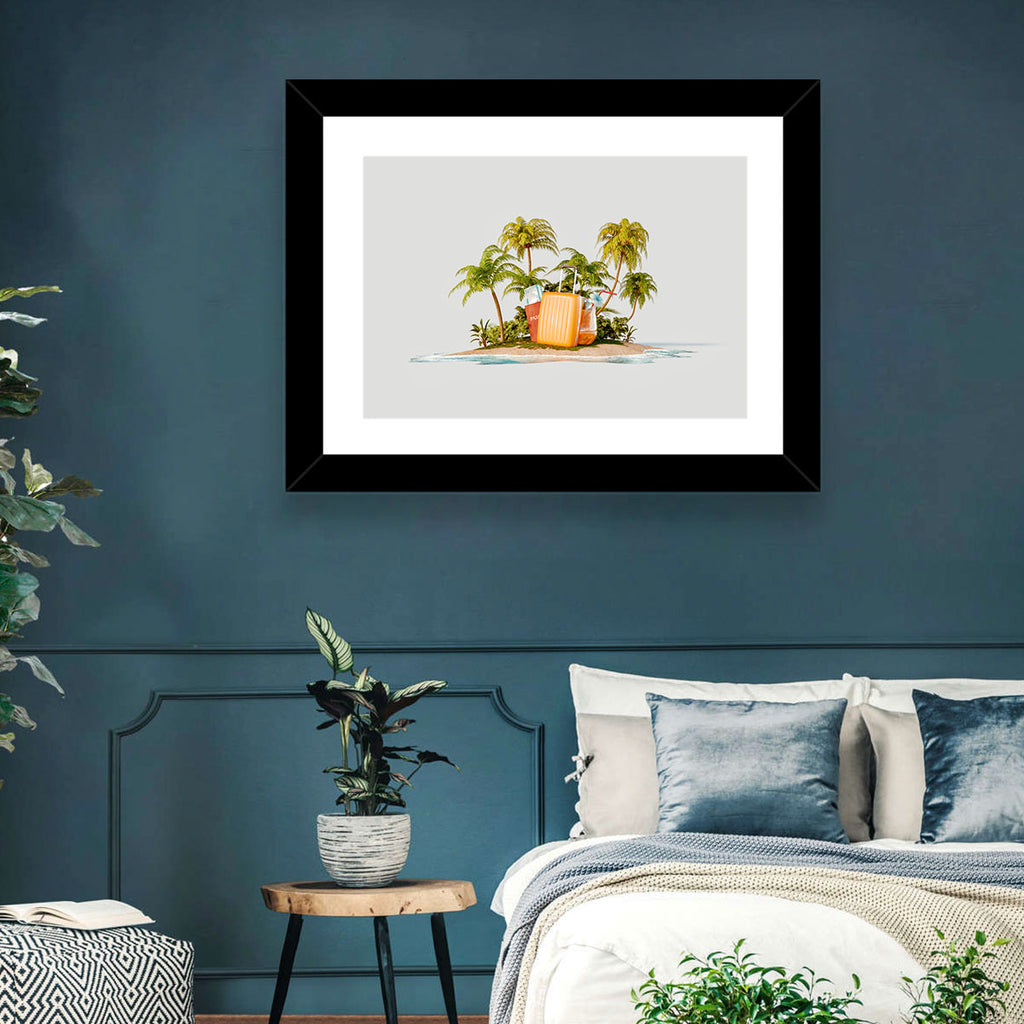 Tropical Island Vacation Illustration Wall Art