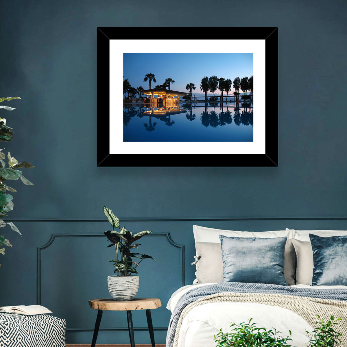 Twilight Poolside Bar Wall Art