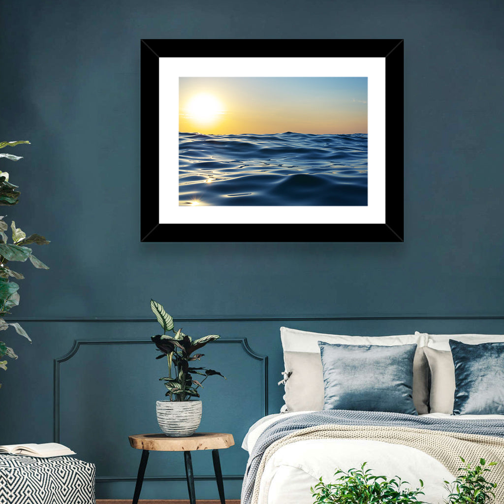 Sunset Over Calm Waves Wall Art