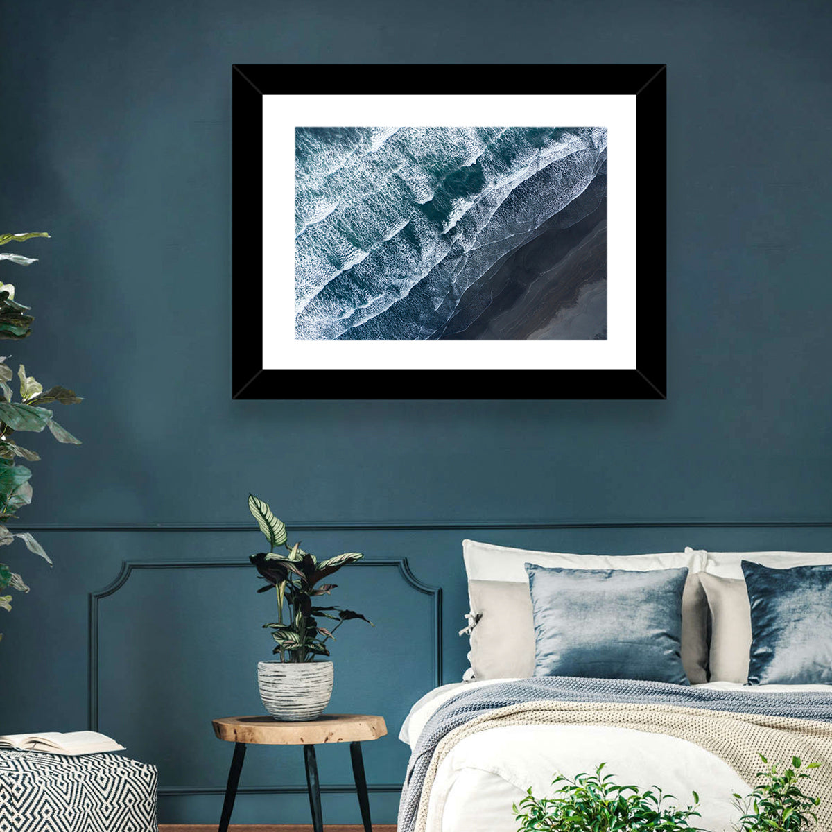Volcanic Surf on Black Sand Wall Art