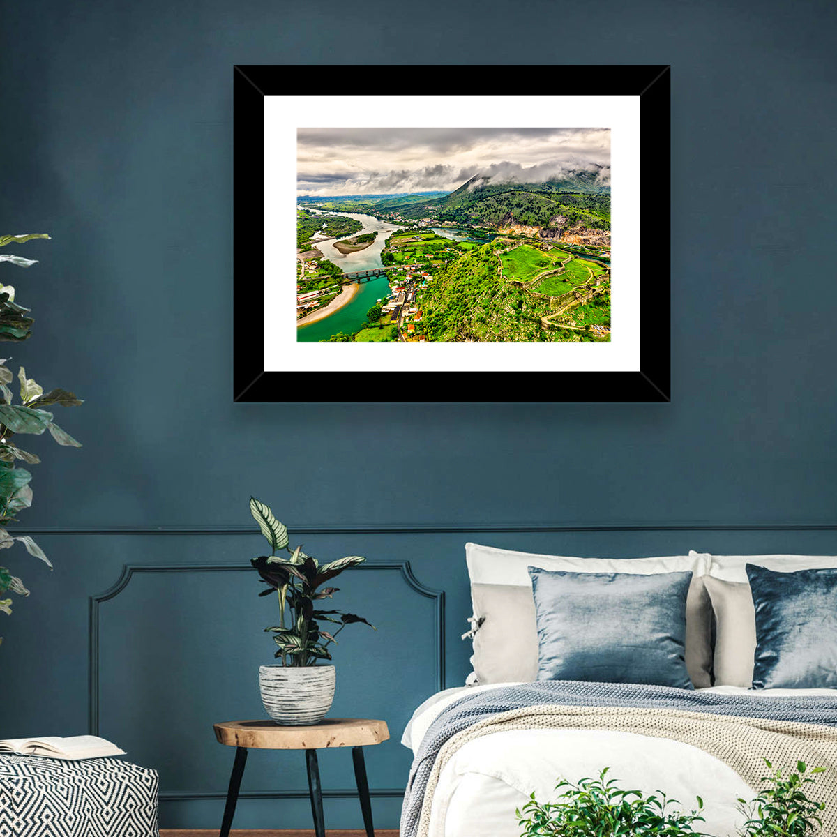 Rozafa Castle River Valley View Wall Art in a room, landscape