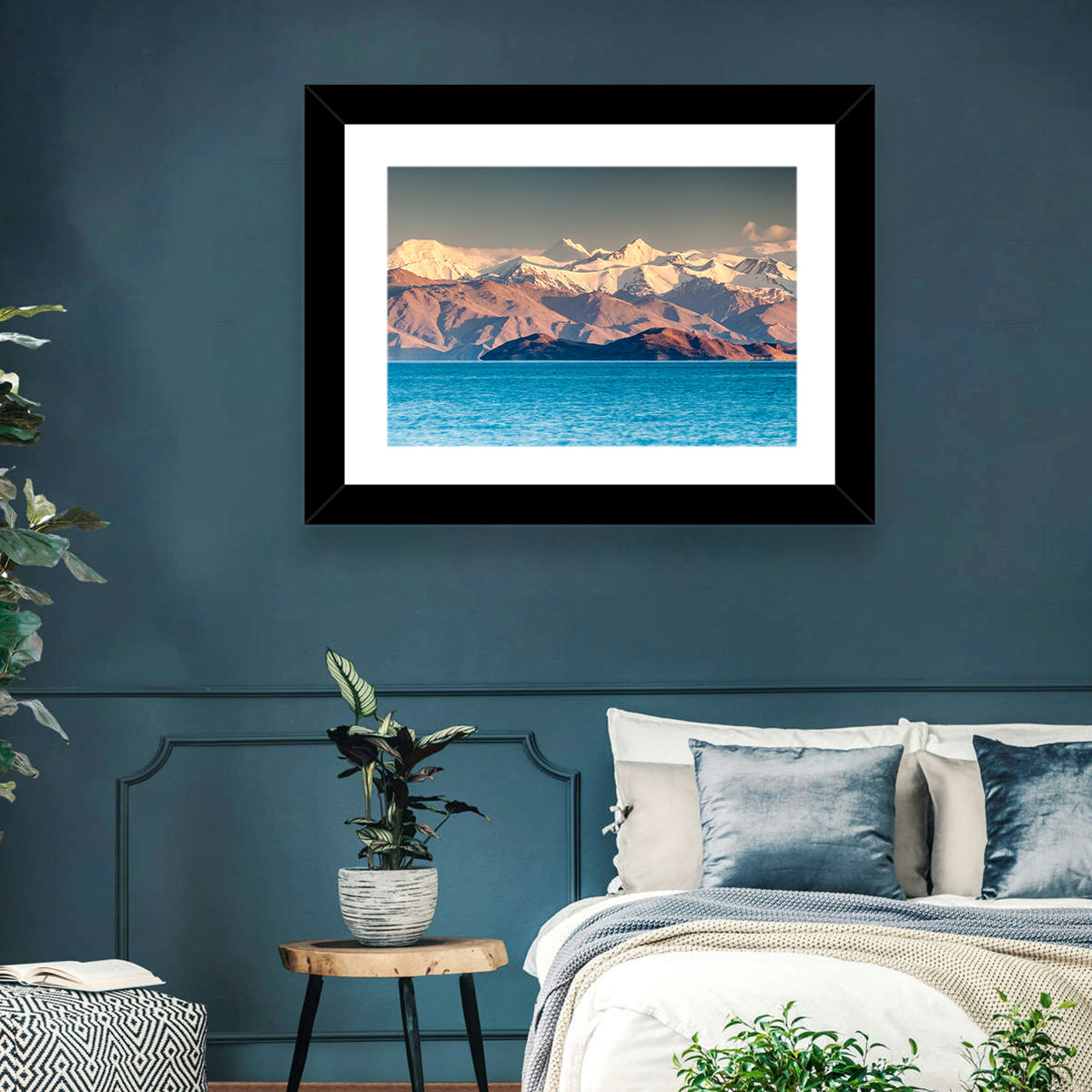 Karakul Lake at Golden Hour Wall Art in a room, landscape