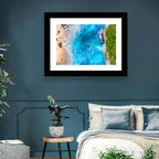 Aerial Turquoise Beach Cliffs Wall Art