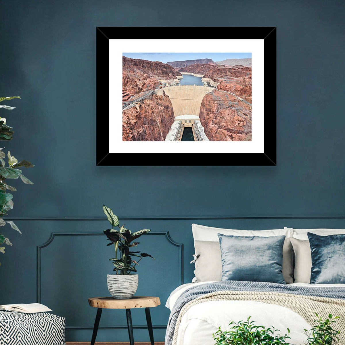 Hoover Dam High-angle View Wall Art in a room, landscape