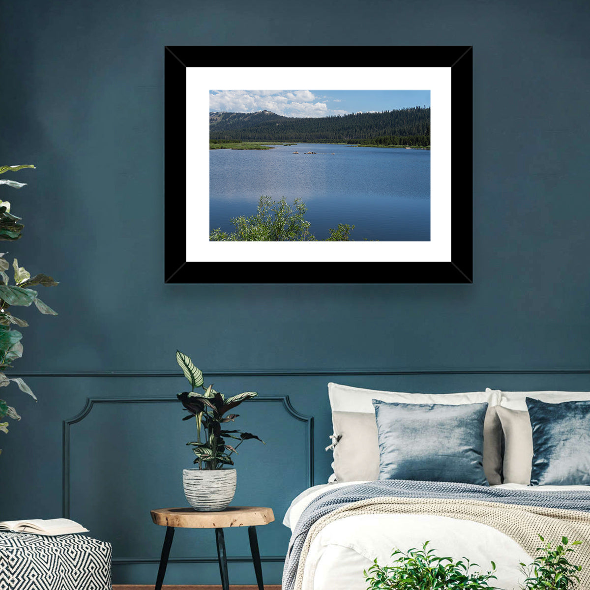 Lake Van Norden Wall Art in a room, landscape