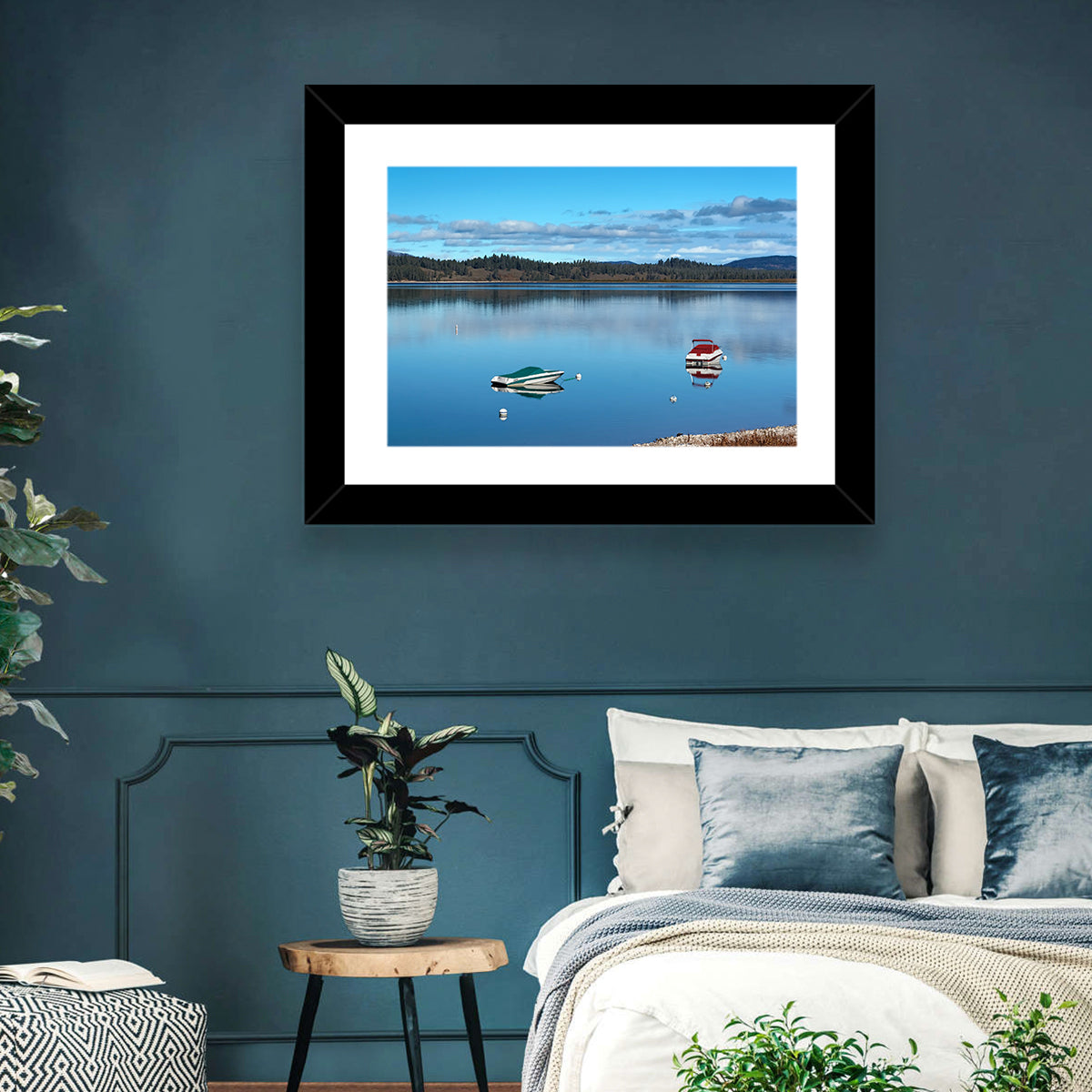 Jenny Lake Reflections Wall Art in a room, landscape