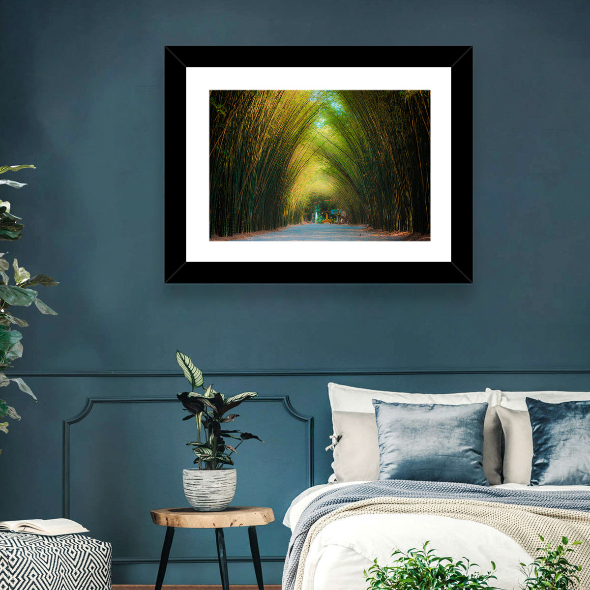 Arched Bamboo Tunnel Wall Art in a room, landscape