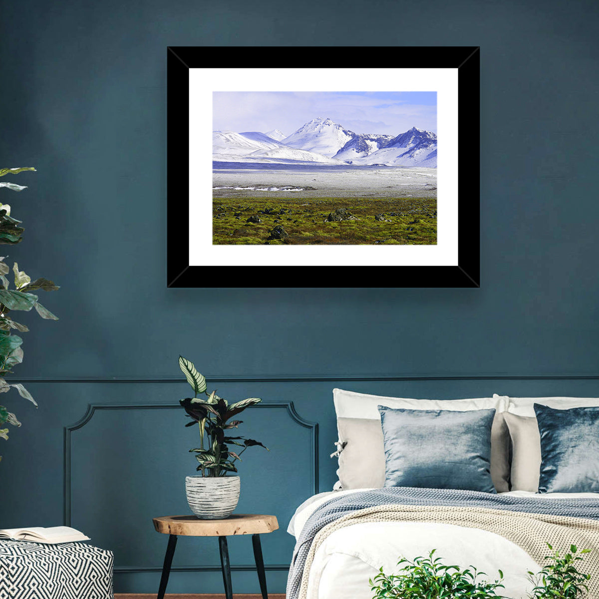 Icelandic Snow and Moss Landscape Wall Art