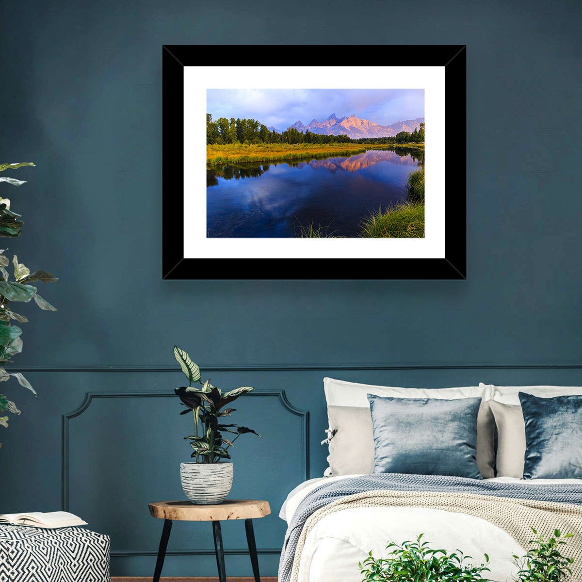 Grand Tetons Sunrise Over Snake River Wall Art in a room, landscape