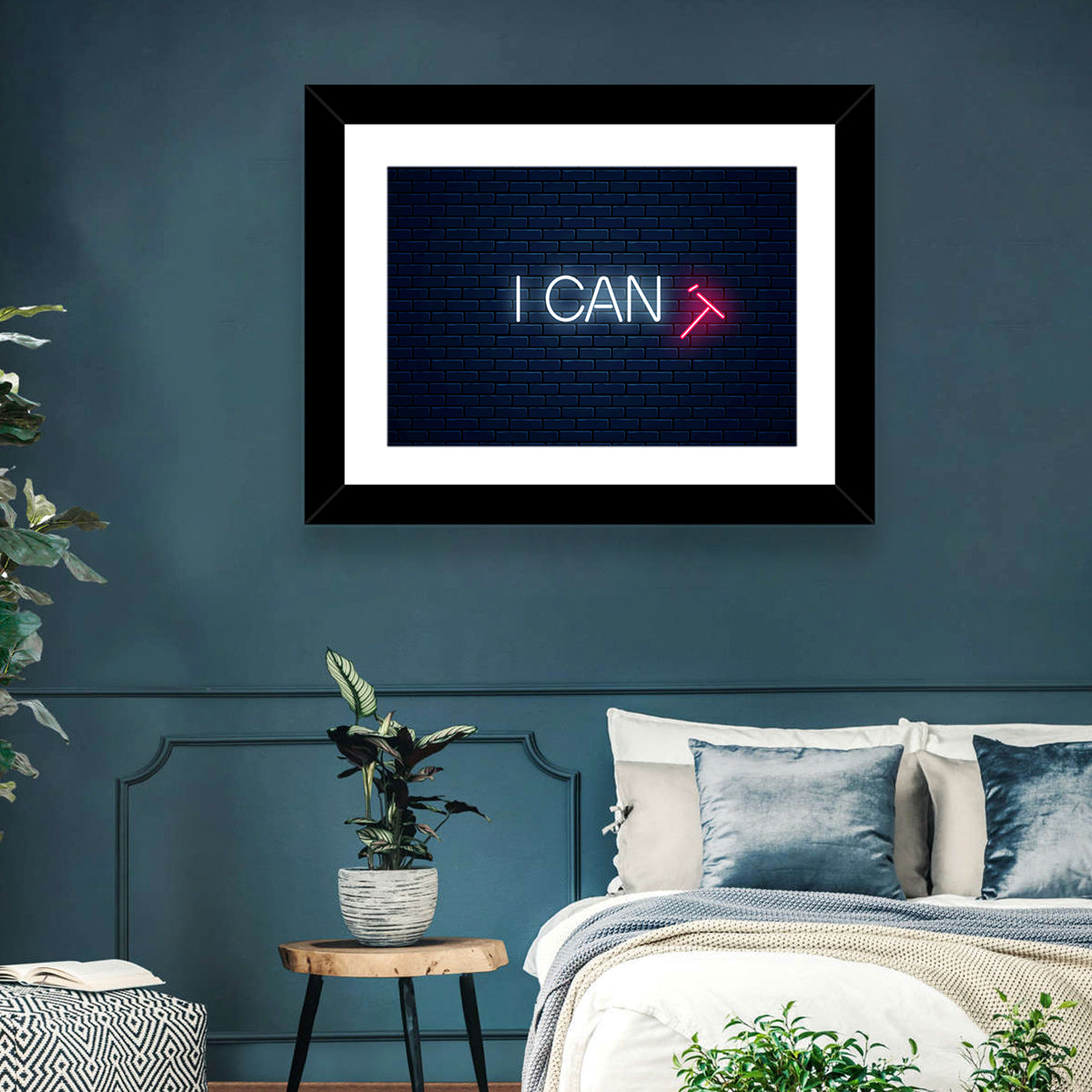 I Can Neon Sign Wall Art in a room, landscape