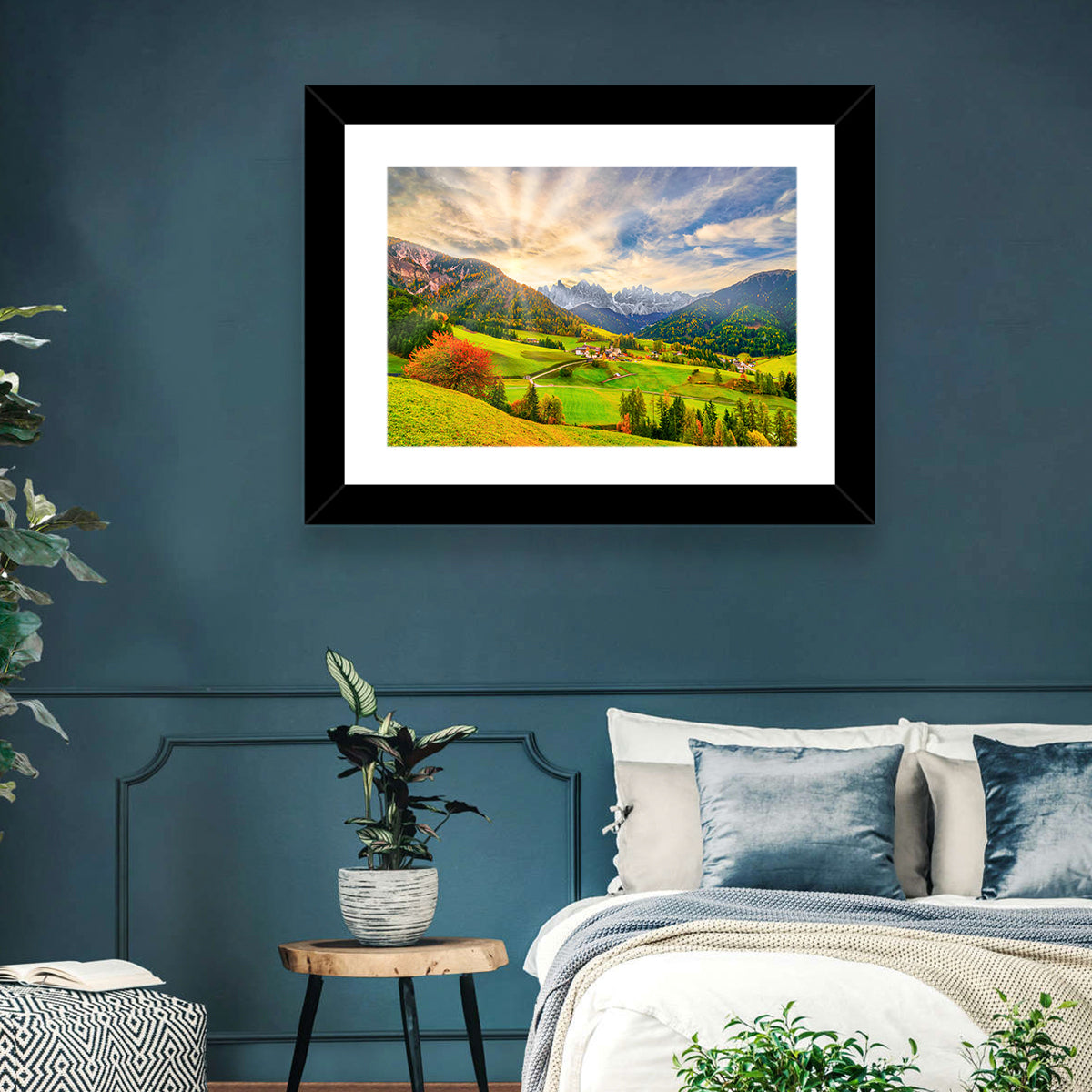 Santa Magdalena Valley at Golden Hour Wall Art in a room, landscape