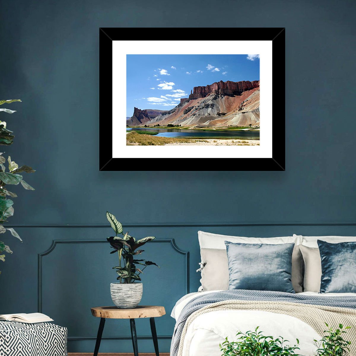 Band-e Amir Lakes and Rock Spire Wall Art in a room, landscape
