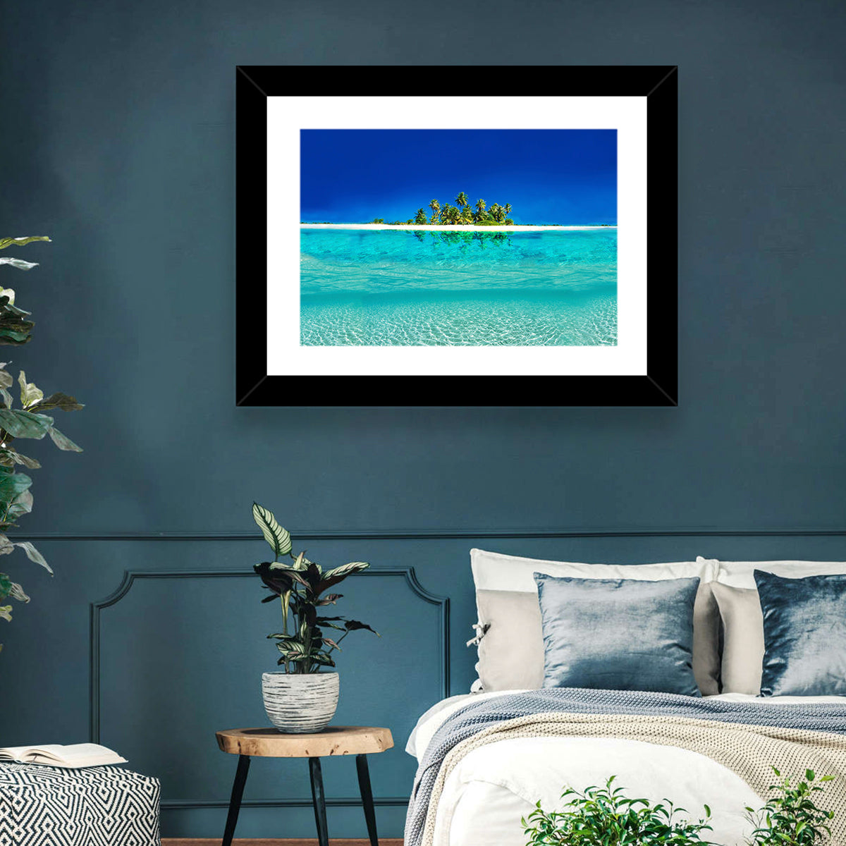 Tranquil Split-level Tropical Island Seascape Wall Art