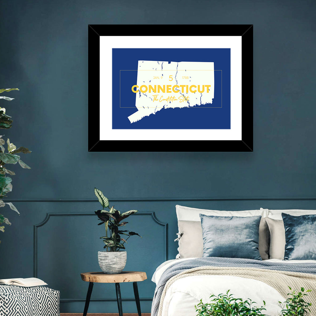 Connecticut State Silhouette Wall Art